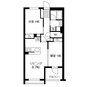 2LDK Mansion in Kamiikedai - Ota-ku Floorplan