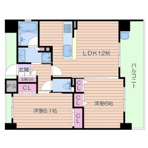 2LDK Mansion in Minamihorie - Osaka-shi Nishi-ku Floorplan