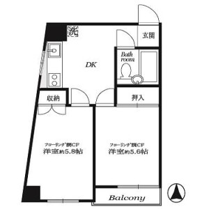 2DK Mansion in Ichigayayakuojimachi - Shinjuku-ku Floorplan