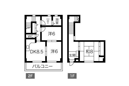 3LDK Apartment to Rent in Nishinomiya-shi Floorplan