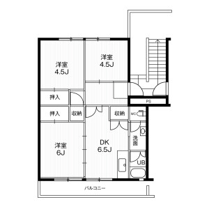 3DK Mansion in Inokuchi otsubocho - Inazawa-shi Floorplan