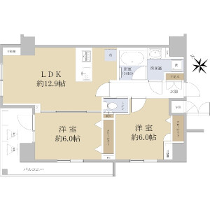 2LDK {building type} in Senju kawaracho - Adachi-ku Floorplan