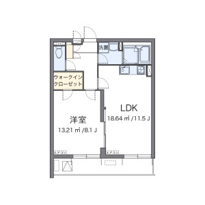 1LDK Apartment in Shibamata - Katsushika-ku Floorplan