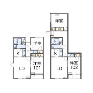 2LDK Apartment in Nishioizumi - Nerima-ku Floorplan