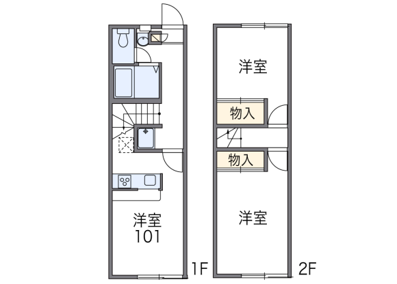 2DK Apartment to Rent in Kofu-shi Floorplan