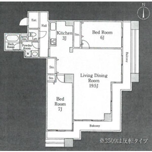 中央区佃-2LDK公寓大厦 楼层布局
