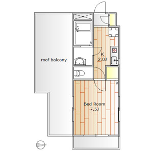 1K Mansion in Takaban - Meguro-ku Floorplan