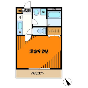 1K Apartment in Ida nakanocho - Kawasaki-shi Nakahara-ku Floorplan