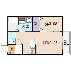 1LDK Mansion in Mikuriya higashi - Higashiosaka-shi Floorplan