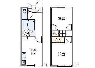 2DK Apartment to Rent in Motosu-gun Kitagata-cho Floorplan