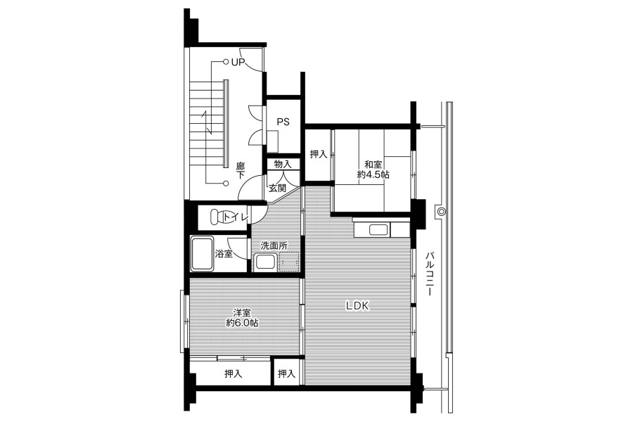 2LDK Apartment to Rent in Sano-shi Floorplan