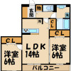 2LDK Apartment to Rent in Chofu-shi Floorplan