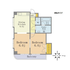 2DK Mansion in Honcho - Funabashi-shi Floorplan