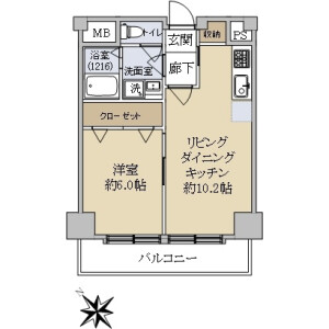 1LDK {building type} in Meguro - Meguro-ku Floorplan
