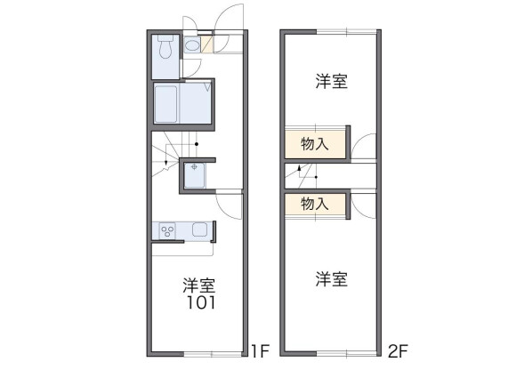 2DK Apartment to Rent in Chiba-shi Inage-ku Floorplan