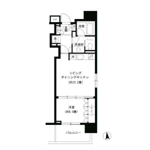 1LDK Mansion in Shiba(1-3-chome) - Minato-ku Floorplan