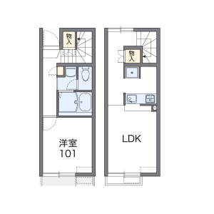 1LDK Apartment in Hoshiya - Wakayama-shi Floorplan