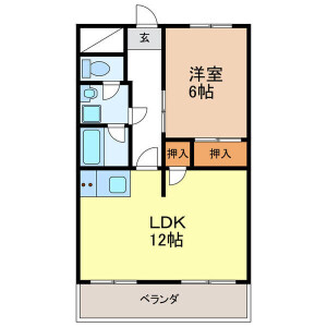 1LDK Mansion in Shinoto - Nagoya-shi Atsuta-ku Floorplan