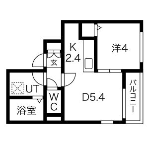 1LDK Mansion in Minami24-jonishi - Sapporo-shi Chuo-ku Floorplan