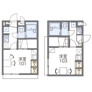 1K Apartment in Ueno nishi - Toyonaka-shi Floorplan