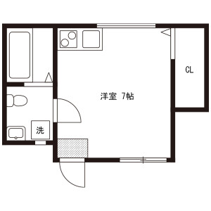 1R Apartment in Kubomachi - Kawagoe-shi Floorplan