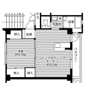 1LDK Mansion in Noke - Fukuoka-shi Sawara-ku Floorplan
