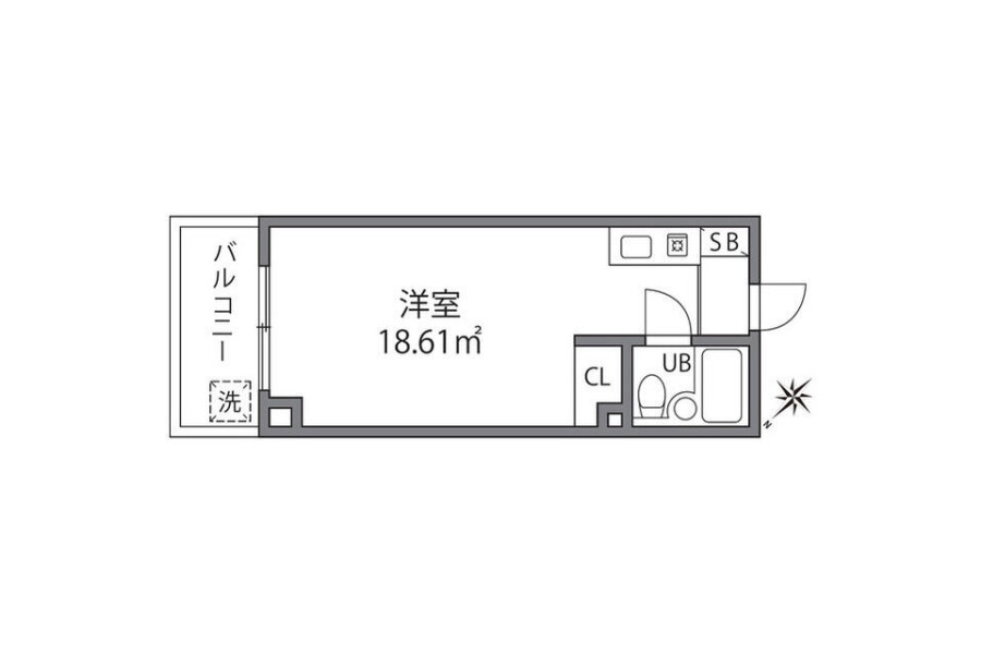 1R Apartment to Rent in Chofu-shi Floorplan