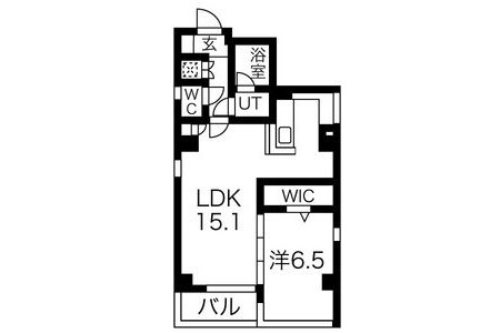 1LDK Apartment to Rent in Nagoya-shi Higashi-ku Floorplan
