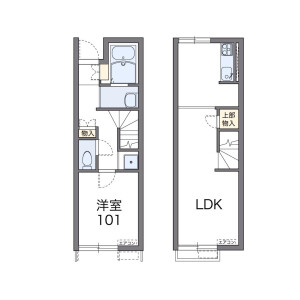 1LDK Apartment in Kamiyamaguchi - Tokorozawa-shi Floorplan
