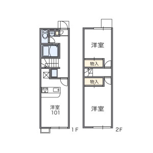 2DK Apartment in Honkatata - Otsu-shi Floorplan