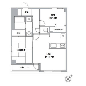 2LDK Mansion in Minamiaoyama - Minato-ku Floorplan