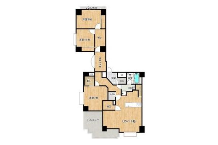 3LDK Apartment to Rent in Osaka-shi Kita-ku Floorplan