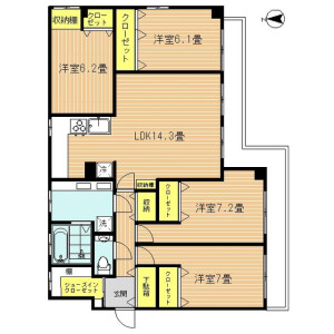 4LDK Mansion in Kitamagome - Ota-ku Floorplan