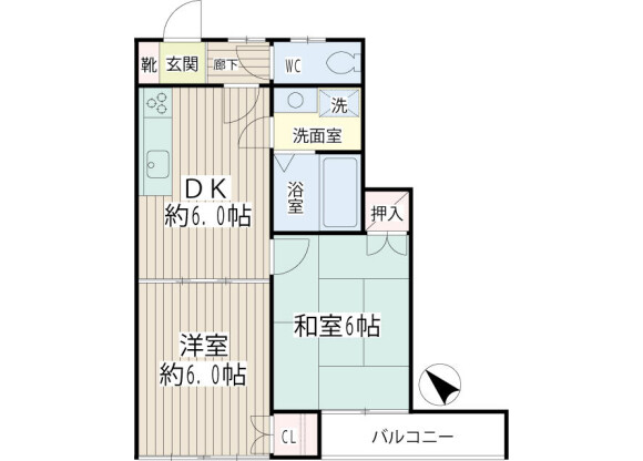 2DK Apartment to Rent in Yokohama-shi Tsurumi-ku Floorplan