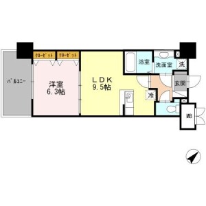 1LDK Mansion in Omoromachi - Naha-shi Floorplan