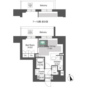 1LDK Mansion in Iidabashi - Chiyoda-ku Floorplan