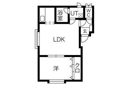 1LDK Apartment to Rent in Sapporo-shi Shiroishi-ku Floorplan