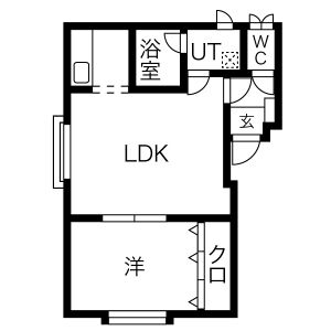 1LDK Apartment in Kikusuimotomachi 8-jo - Sapporo-shi Shiroishi-ku Floorplan