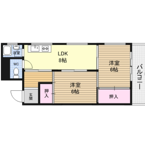 2DK Mansion in Nishinakajima - Osaka-shi Yodogawa-ku Floorplan