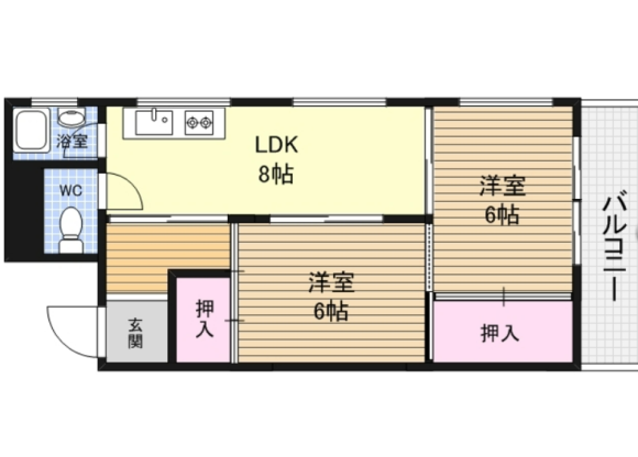 2DK Apartment to Rent in Osaka-shi Yodogawa-ku Floorplan