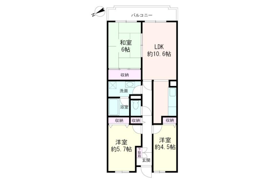 3LDK Apartment to Rent in Machida-shi Floorplan