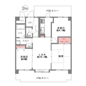 3LDK {building type} in Inabacho - Kyoto-shi Nakagyo-ku Floorplan