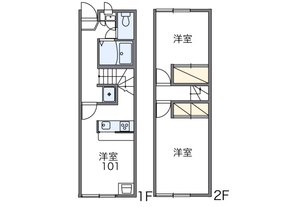 2DK Apartment to Rent in Tagajo-shi Floorplan