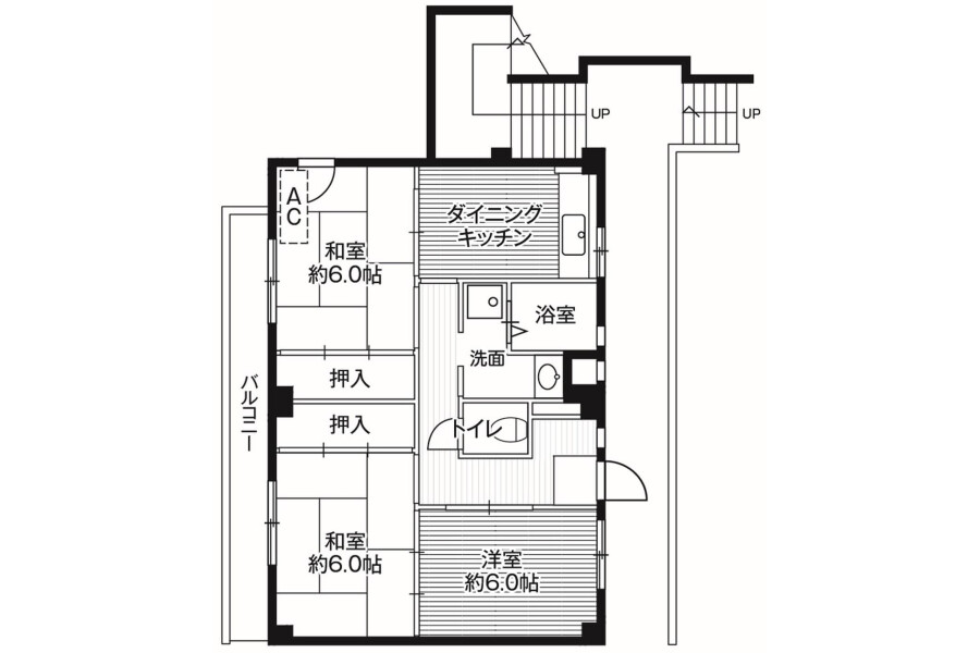 3DK Apartment to Rent in Chiba-shi Hanamigawa-ku Floorplan