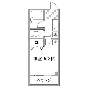 1K Mansion in Nakacho - Atsugi-shi Floorplan