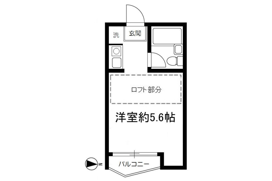 1R Apartment to Rent in Matsudo-shi Floorplan