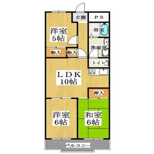 3LDK Mansion in Imagome - Higashiosaka-shi Floorplan