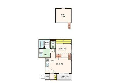 1LDK Apartment to Rent in Osaka-shi Nishiyodogawa-ku Floorplan