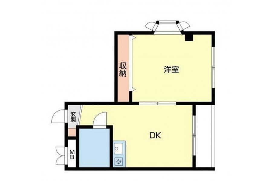 1DK Apartment to Rent in Meguro-ku Floorplan
