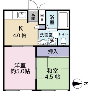 2K Apartment in Yakuendai - Funabashi-shi Floorplan